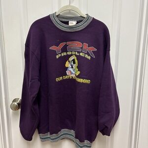 Wilson Pro 5000 Y2K Problem‎ Graphic Sweatshirt Pullover Purple L
